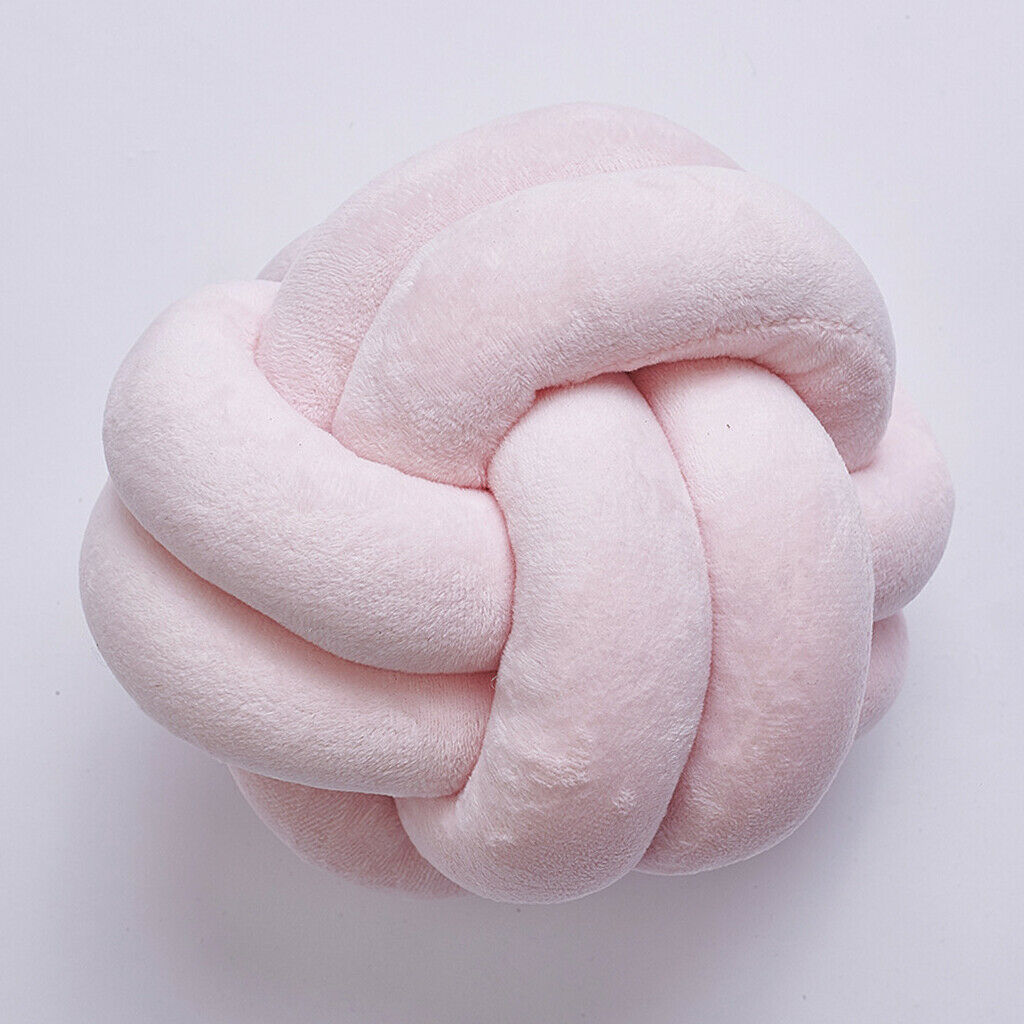 2x Knotted Pillow Hand-woven Plush Throw Cushion 18cm for Living Room Sofa
