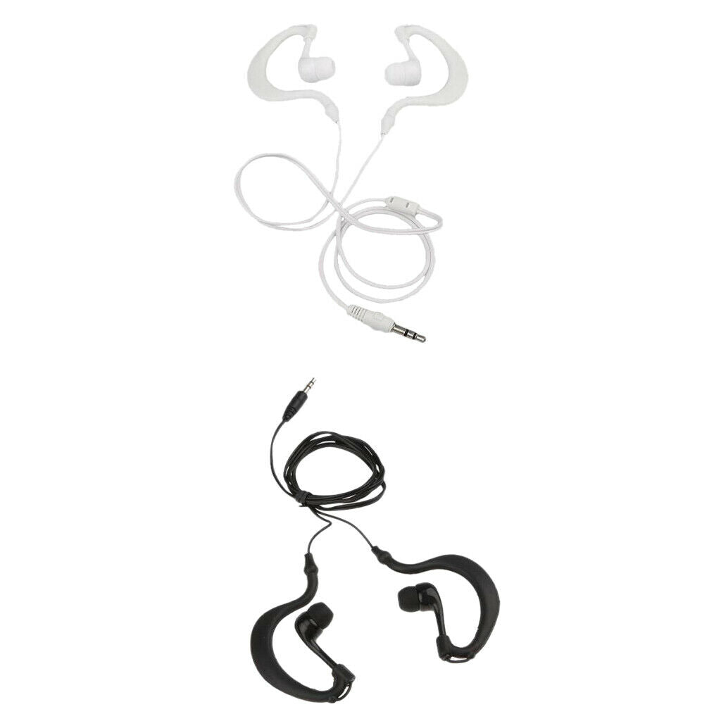 2x Waterproof 3.5mm AUX Port Earhook Earphone Earpiece Muisc Headset Earplug for