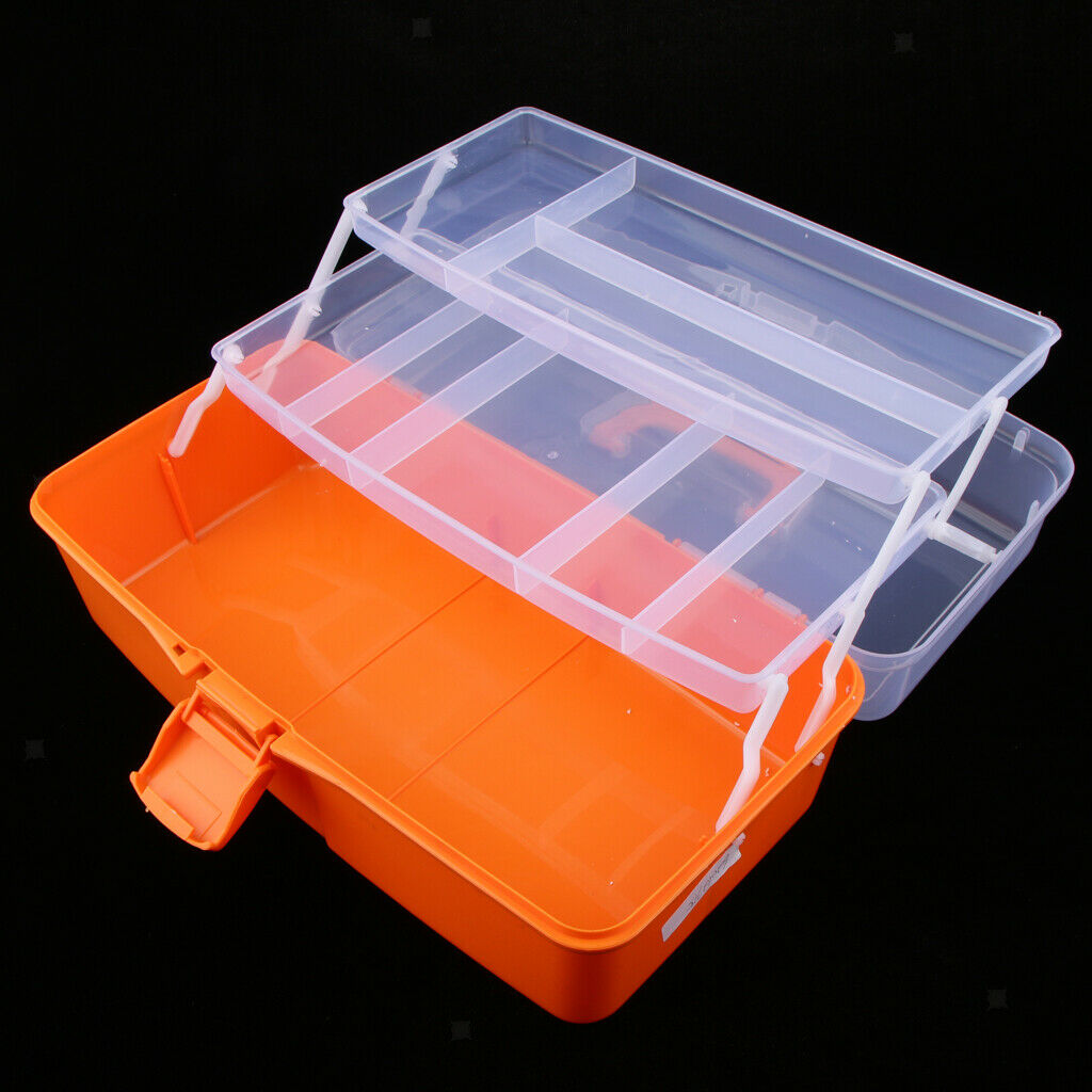 3 Tier Large Plastic Storage Box Case Nail Art Craft Makeup Organizer Orange