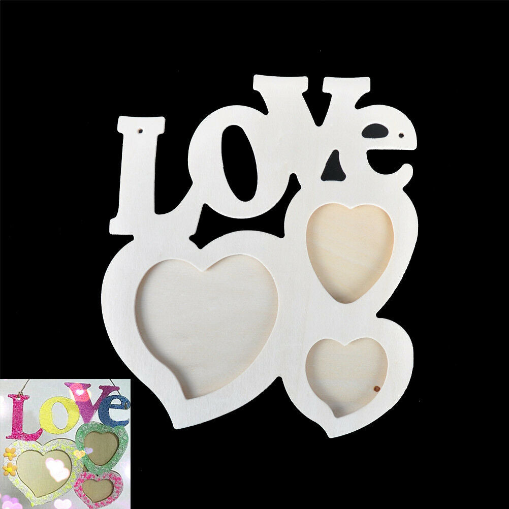 Lovely Wooden Hollow Love Photo Picture Frame Home Decor Art DIY Craft Gi.l8