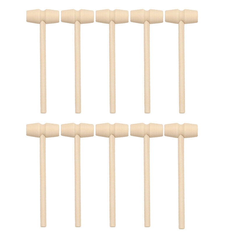10Pcs Mini Wooden Hammer Hit Pounding Kids Knock Educational Toys Boys Girls
