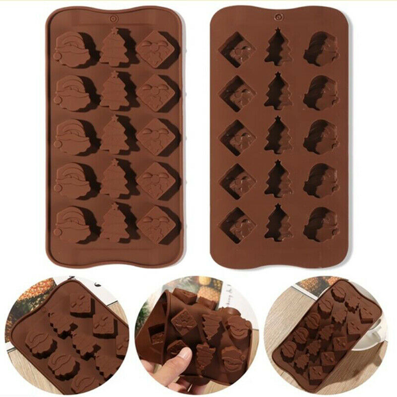 Christmas Chocolate Silicone Mould Santa Claus Cake Pudding Candy Baking .l8