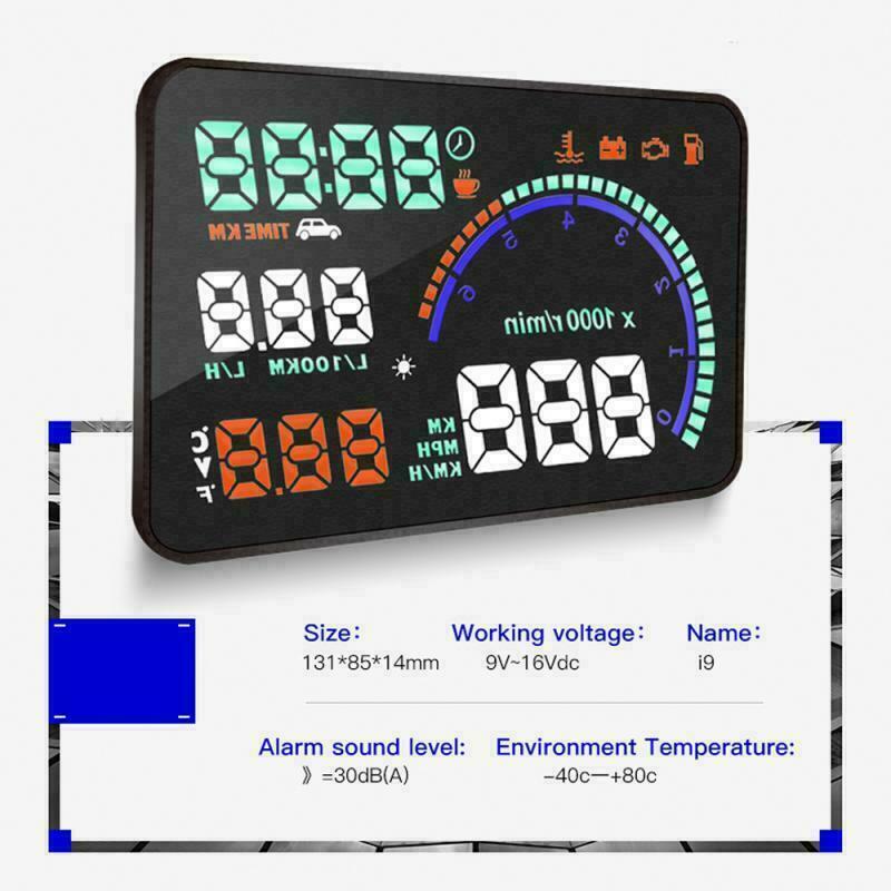 5.5" Car HUD Head Up Display OBD2 Diagnostic Tool Projector Digital Speedometer
