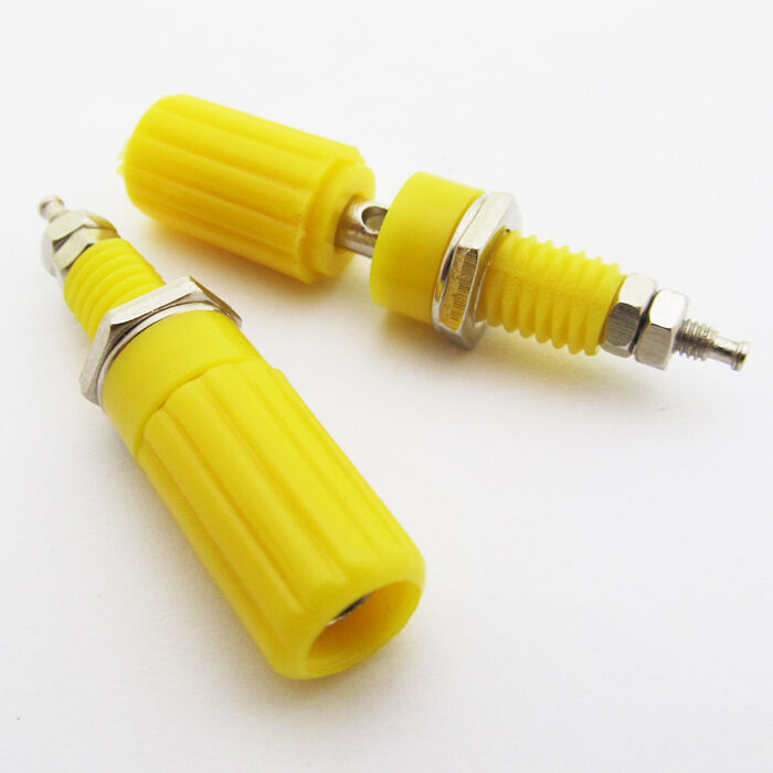 1x Yellow Binding Post Speaker Amplfier 4mm Banana Jack