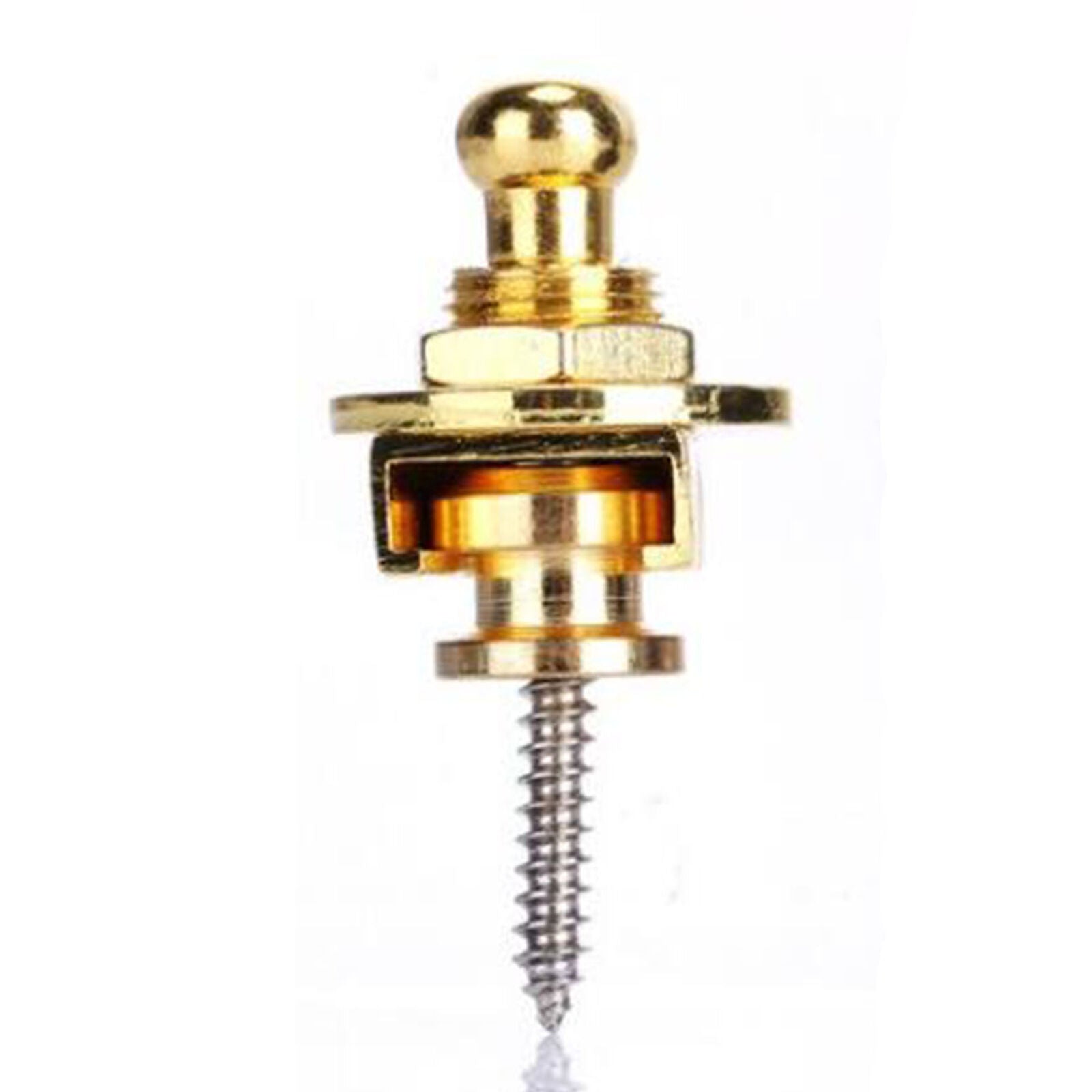 2PCS Strap Locks Buttons Round Head For Guitar Bass Schaller Style Chrome