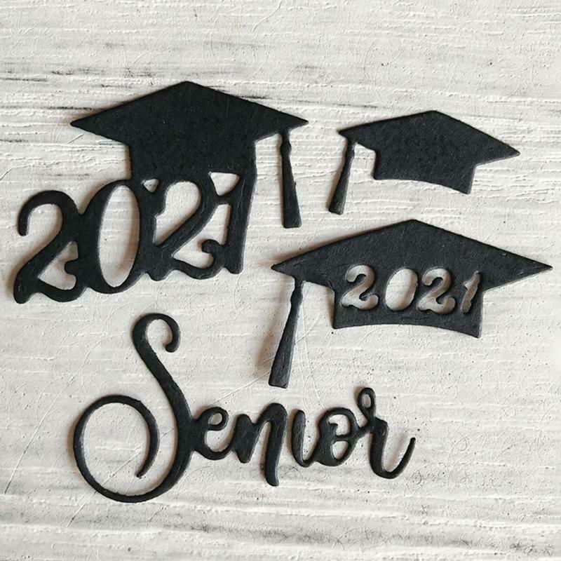 2021 Graduation Hat Metal Cutting Dies Stencil DIY Scrapbooking Album Paper Card