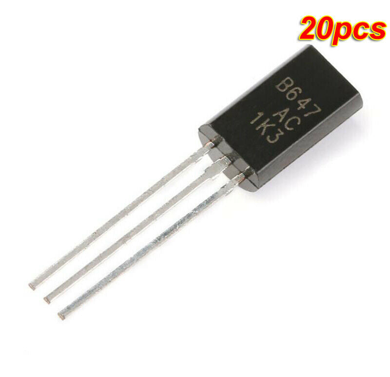 20pcs DIP Transistors 2SB647 B647 low power 1A/120V TO-92L Triode