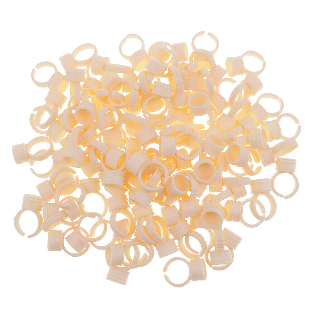 200pcs Silicone Pigment Rings Tattoo Ink Cups Makeup Ring Glue Holder S/M