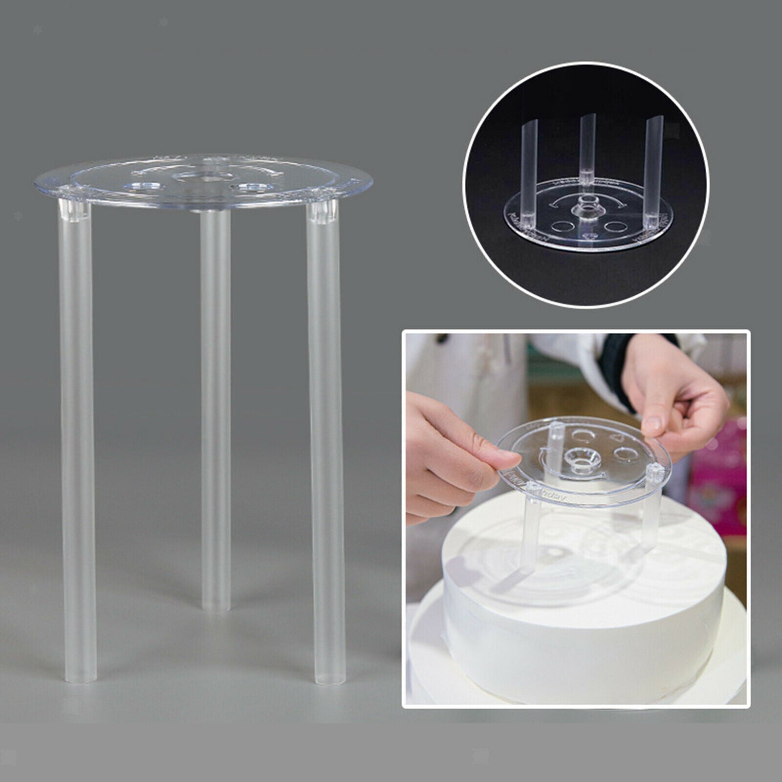 2 Set Multi-Layer Cake Support Set with 4 Board Round White for Tier Cake