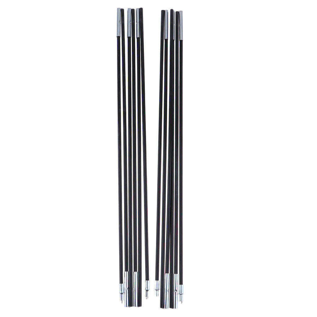 2X 2Pcs Portable Lightweight Replacement Fiberglass Tent Poles With Carrying Bag