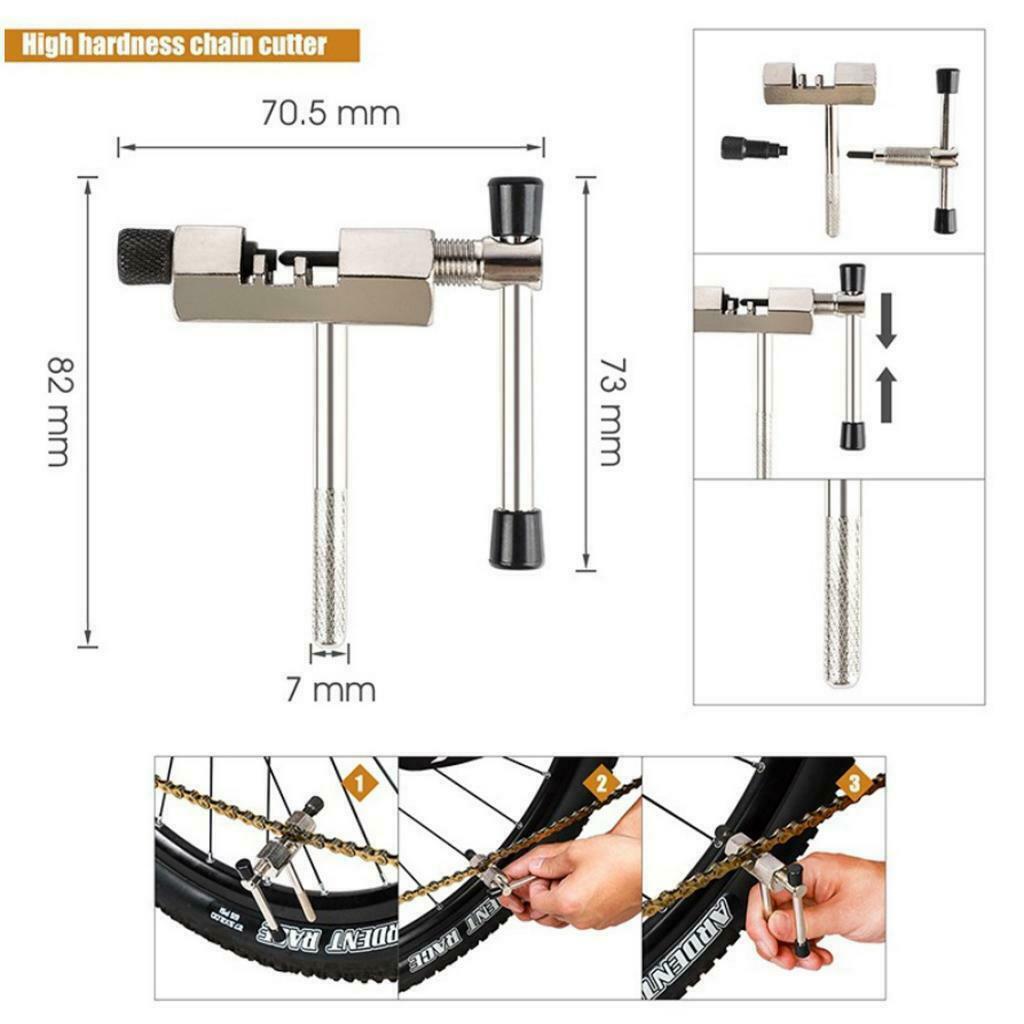 6pcs Bike Chain Wheel Repair Tools Set Flywheel, Sprocket, BB Remover Chain Whip