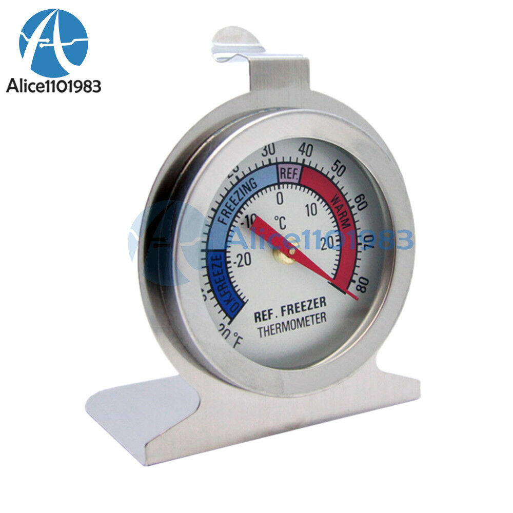 Useful Temperature Refrigerator Freezer Dial Type Thermometer Stainless Steel