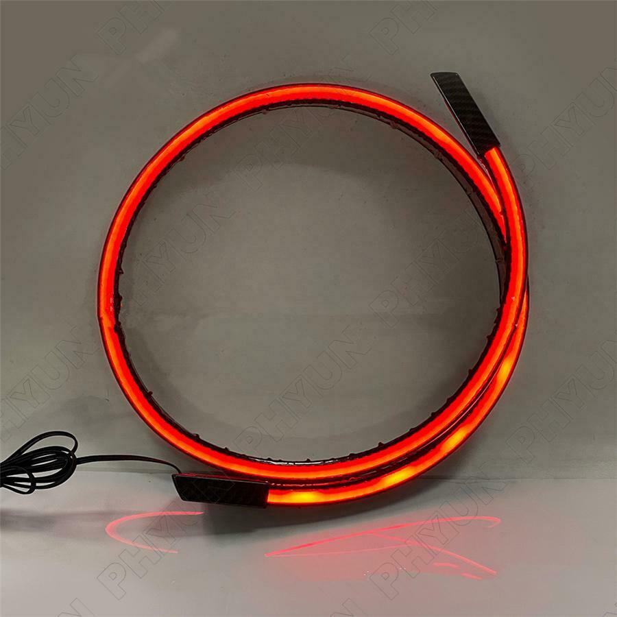 120cm Universal Car Rear Trunk Spoiler Lip LED Brake Turn Flowing Light Bar 12V