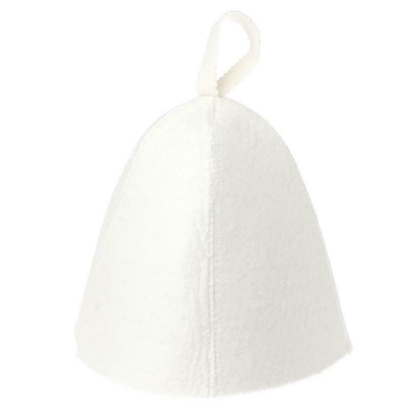 White Wool Sauna Hat Anti Heat Cap For Bath House Head Protector Russian Style