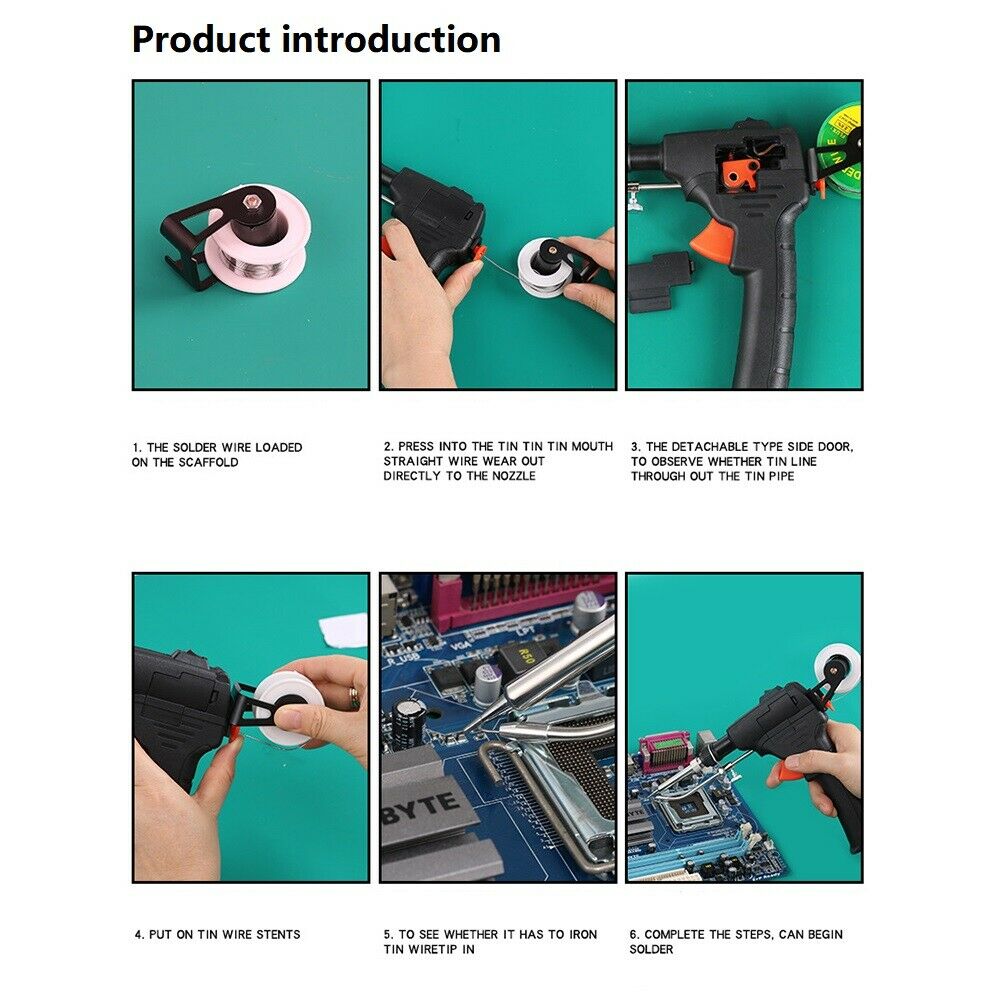 Handheld Automatic Soldering Station Iron Gun Solder Welding Tool 220V 80W