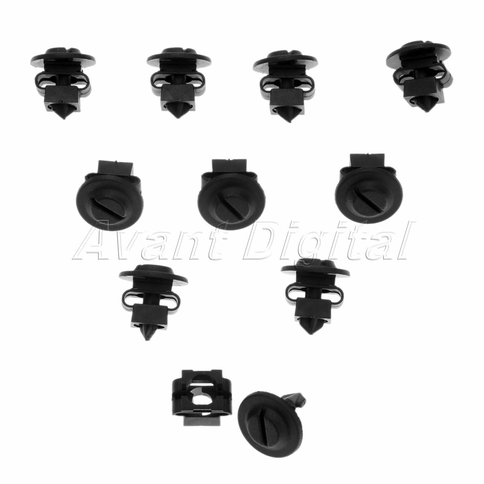 10 set plastic black clips Fasteners Engine Cover Fit for  A4 A6