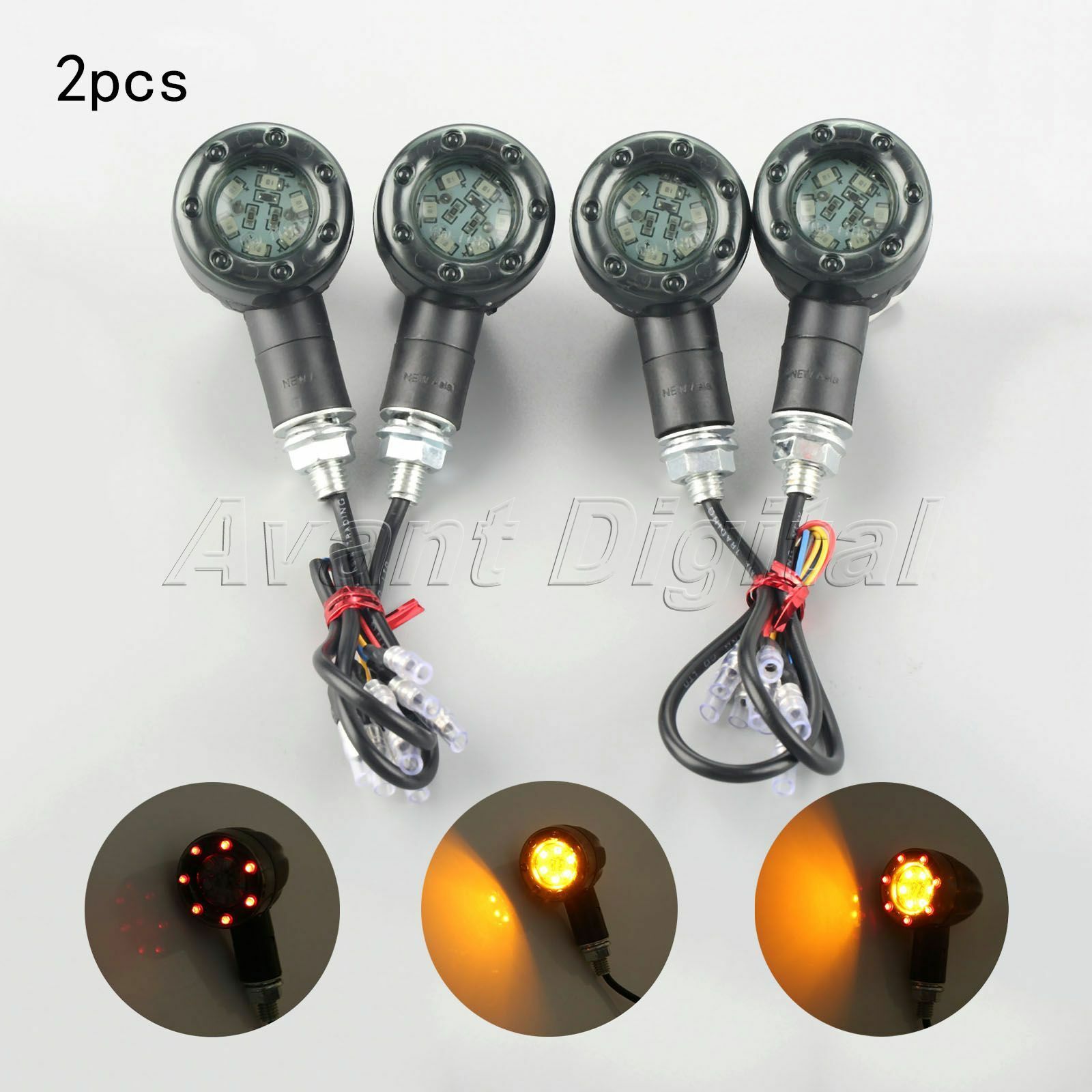 4x Motorcycle LED Turn Signal Brake Indicators Light for Yamaha V Star 650 2009