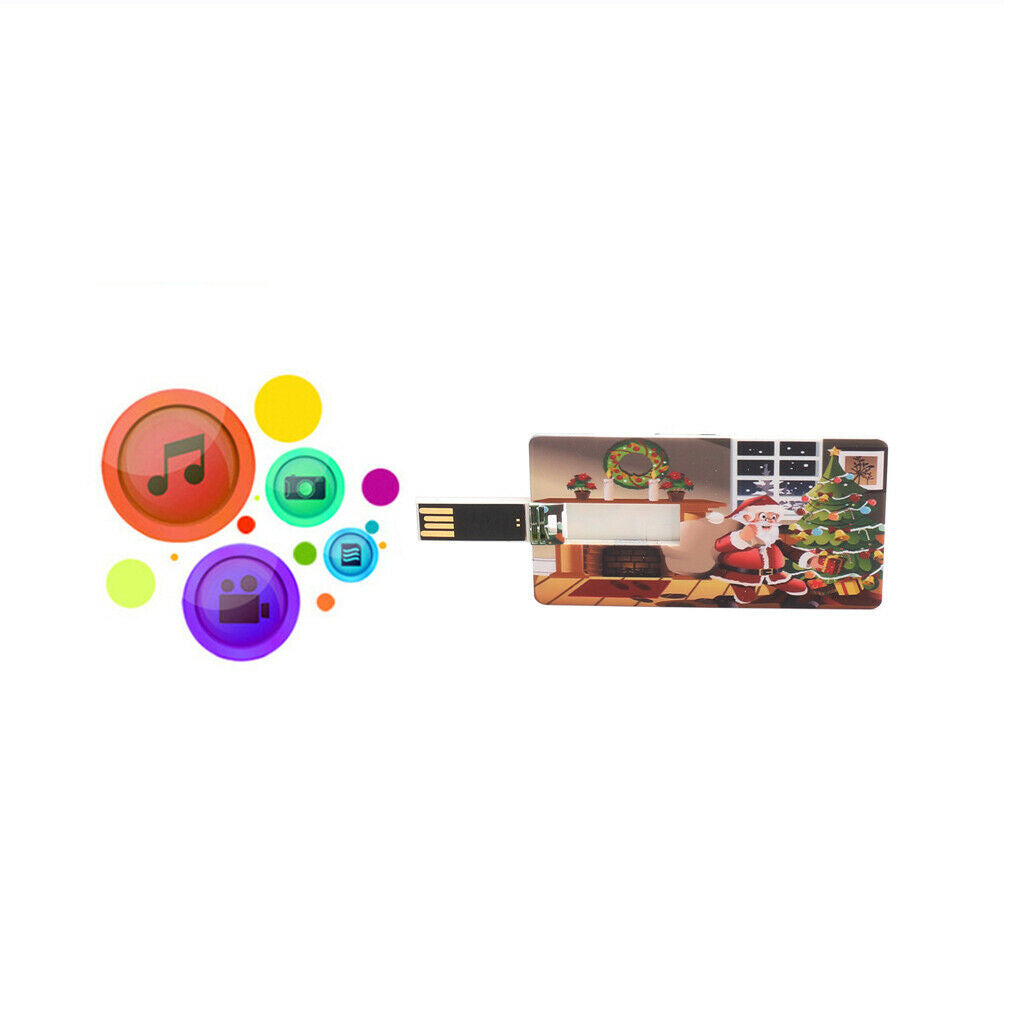 Christmas Card Shape USB Flash Drive Thumb Drive U Disk Cartoon Snowman 8GB