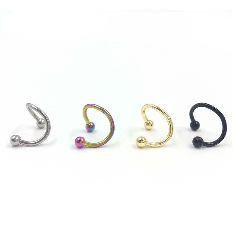 4x Stainless Steel Flexo Twist Helix Cartilage  Lip Nose Ring Earring Pier.l8