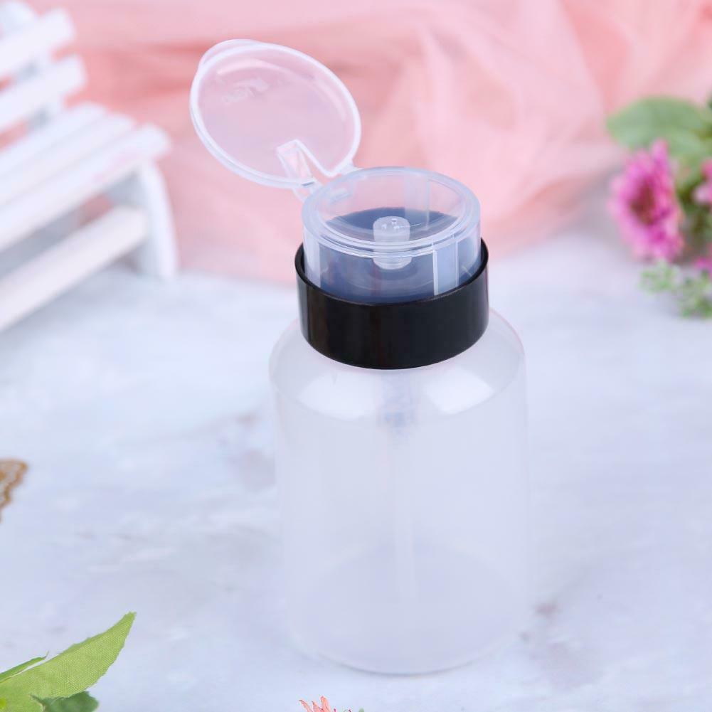 220ml High-Capacity Empty Pump Refillable Nail Polish Remover Bottles Tools @
