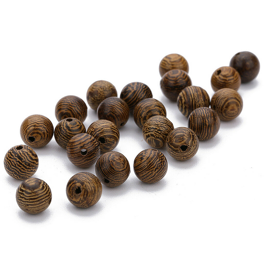 100pcs Natural Wood Round Loose Spacer Beads Jewelry DIY Bracelet Crafts