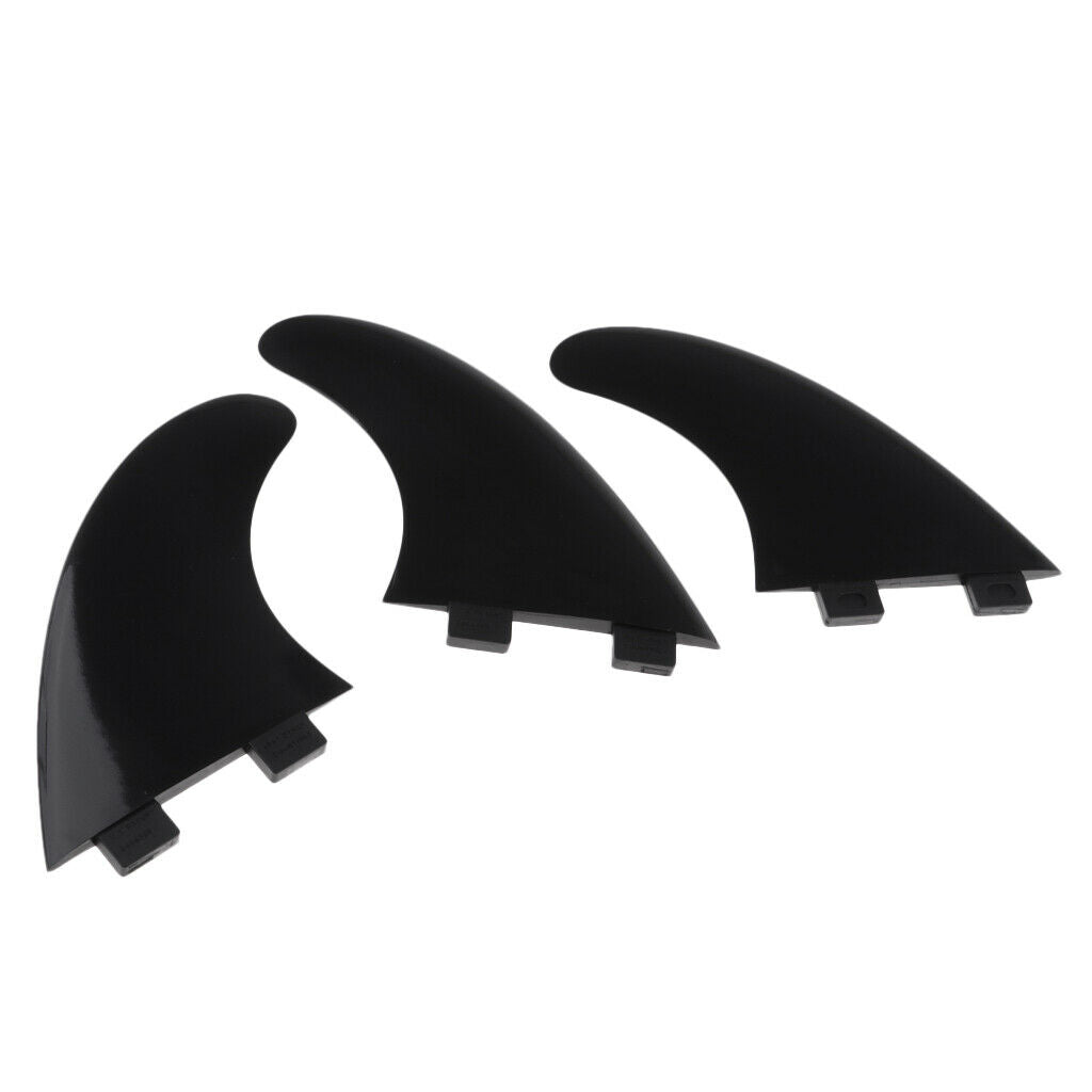 3pcs Nylon Tri-Fin Thruster   For Surfing  Surfboard  Base Black
