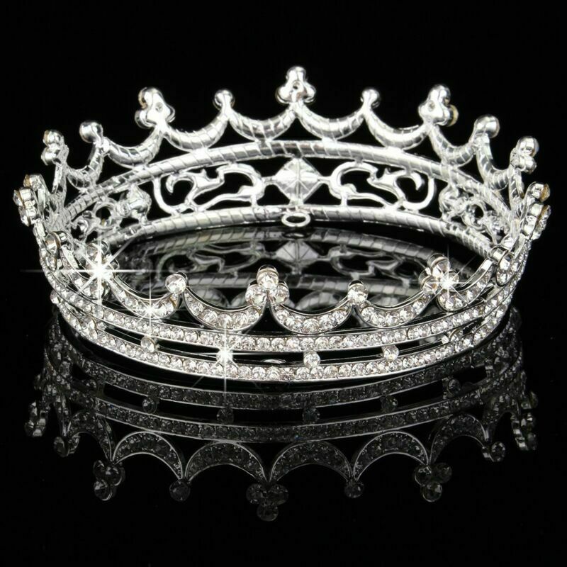 Queen Clear Austrian Rhinestone  Tiara  Bridal Pageant Prom Party Crystal Crown