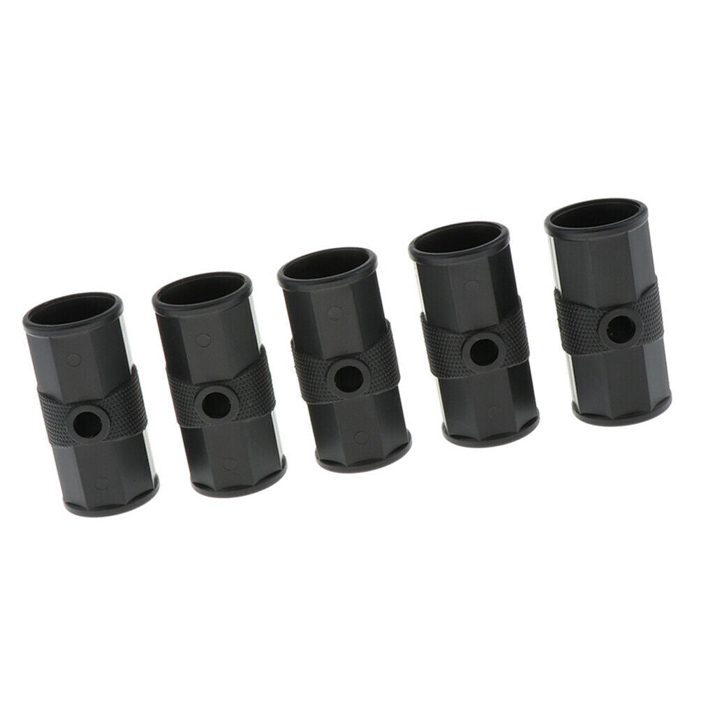5 Pieces Durable Plastic Paddle Connection Tube Oar Kayak Accessory Black