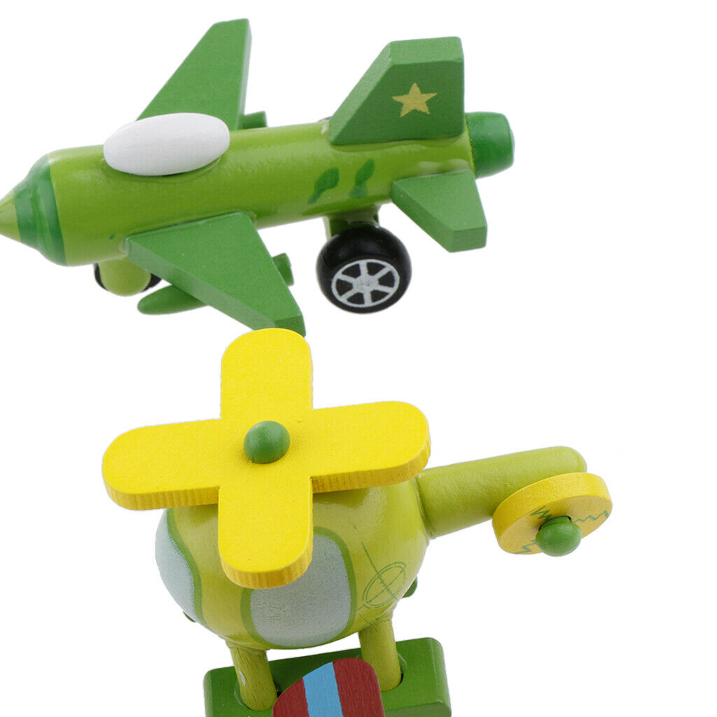 12pcs Early Explorer Wooden Plane Aircraft Colorful Toys for Baby Toddlers