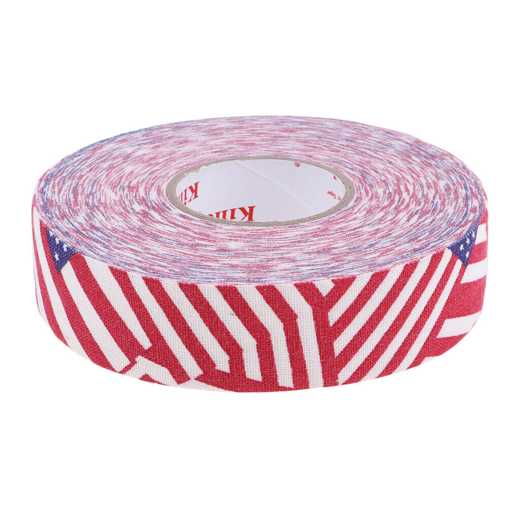 Cloth Hockey Stick Handle Sticky Grip Tape Ice Hockey Wrap Red Stripe