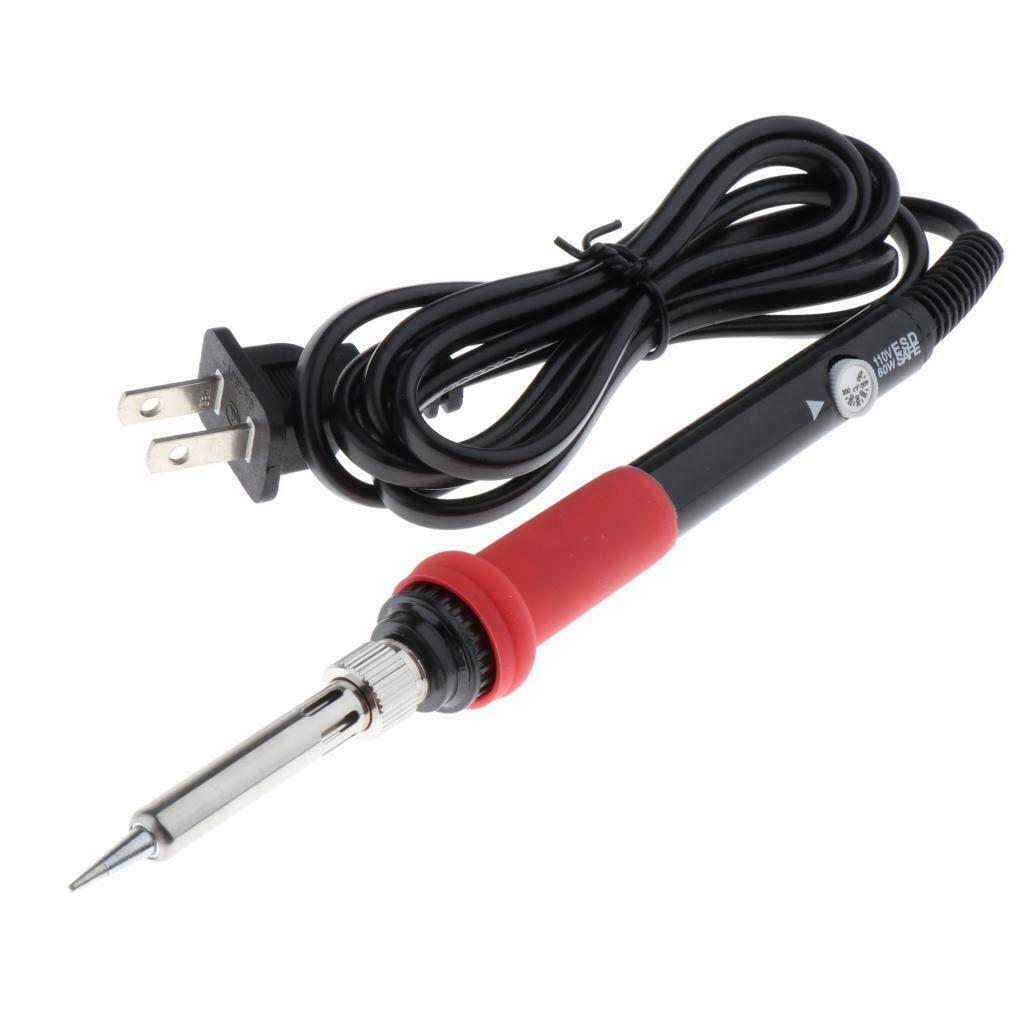 Electric Welding Soldering Iron Kit 60W Adjustable 5 Tips 110V Portable