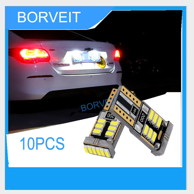 10x 194 168 2825 T10 LED License Plate Map Trunk Dome Light Bulb 6000K White