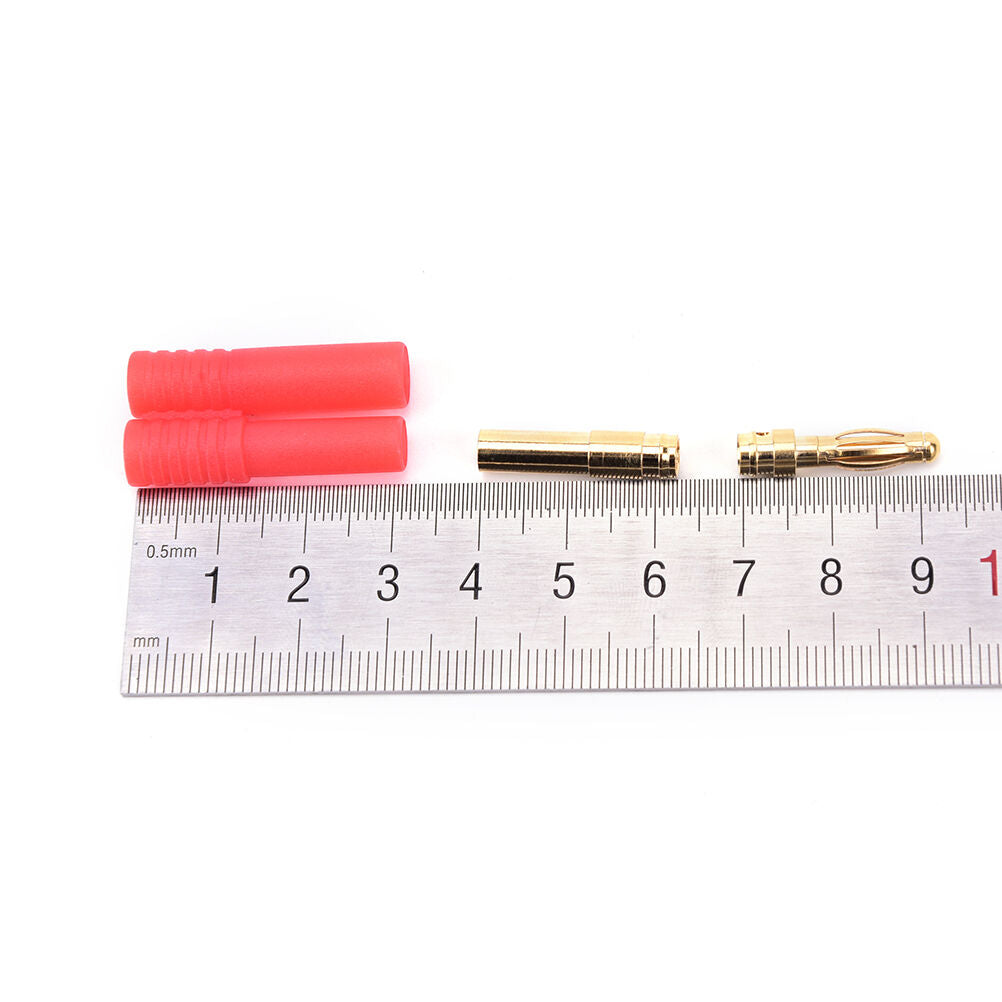 10pack HXT 4mm bullet banana plugs with red housing for RC connector AM-1009C Rf