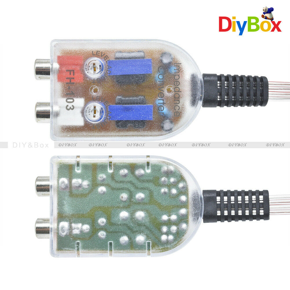 Level Car Speaker High to Low Impedance Converter Adjustable 2 Channel Line Out