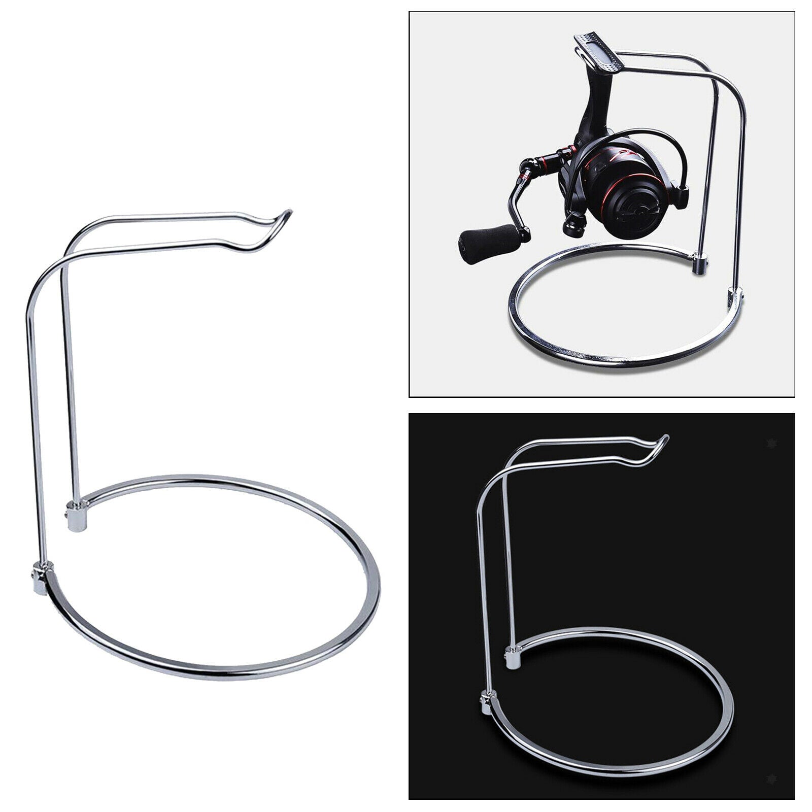 Sturdy Fishing Reel Display Stand Wheel Rack Stores Home Storage 15x18cm
