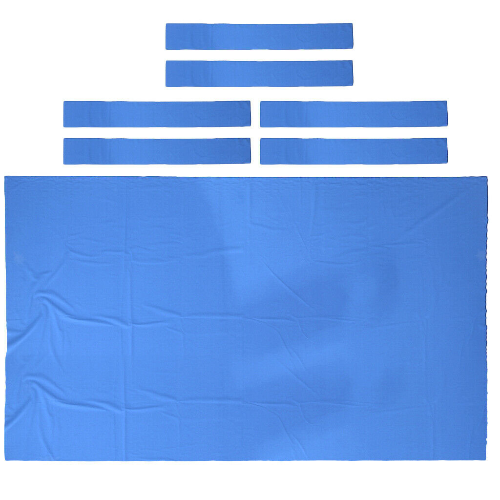 9ft Durable Worsted Pool Table Cloth Billiard Felt + Cushion Rail Bars Blue