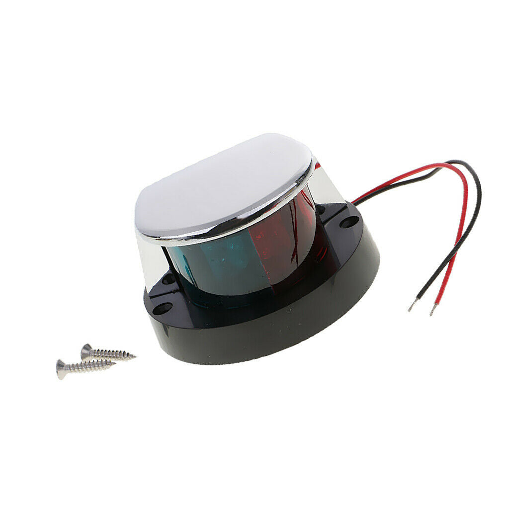 12V Stainless Boat Marine LED Bow Navigation Light Bi Color Red Green Lens