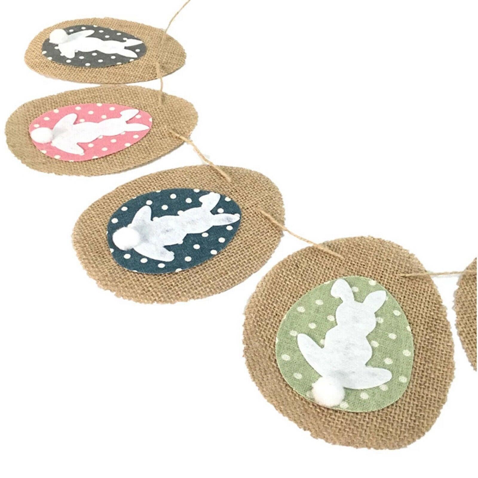 Easter Bunny Flag Hemp Rope Friendly Outdoor Bunting Banner Party DIY Decoration