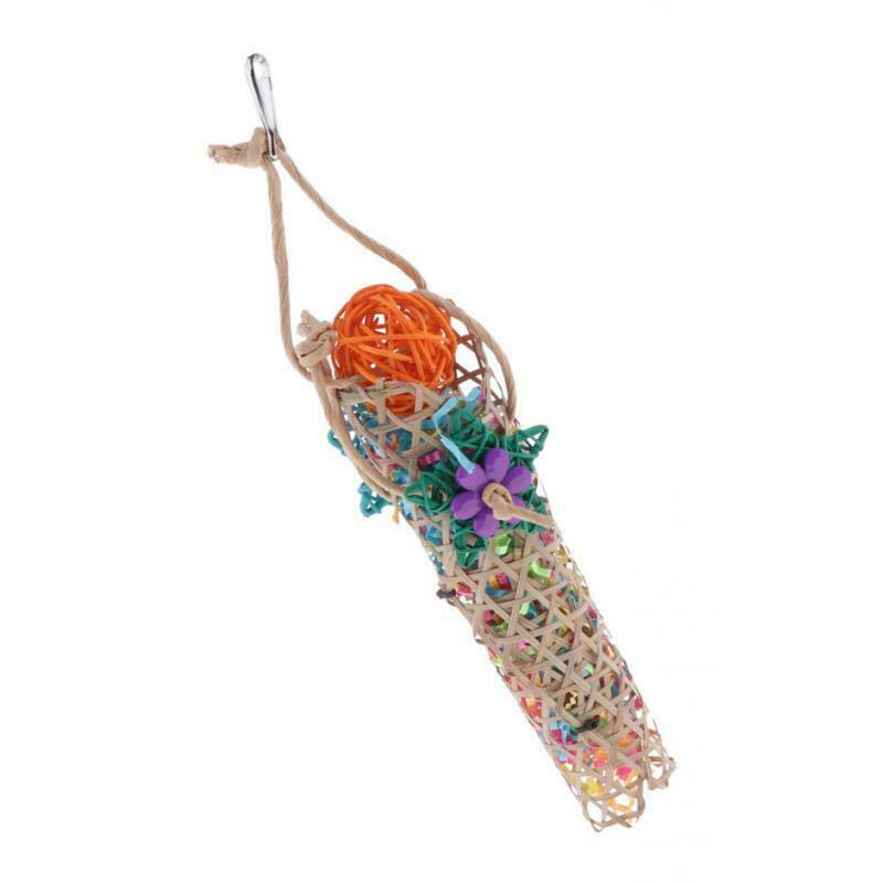 Birds Parrots Chew Rattan Toys Birds Cage Hanging Decor Accessory for Birds