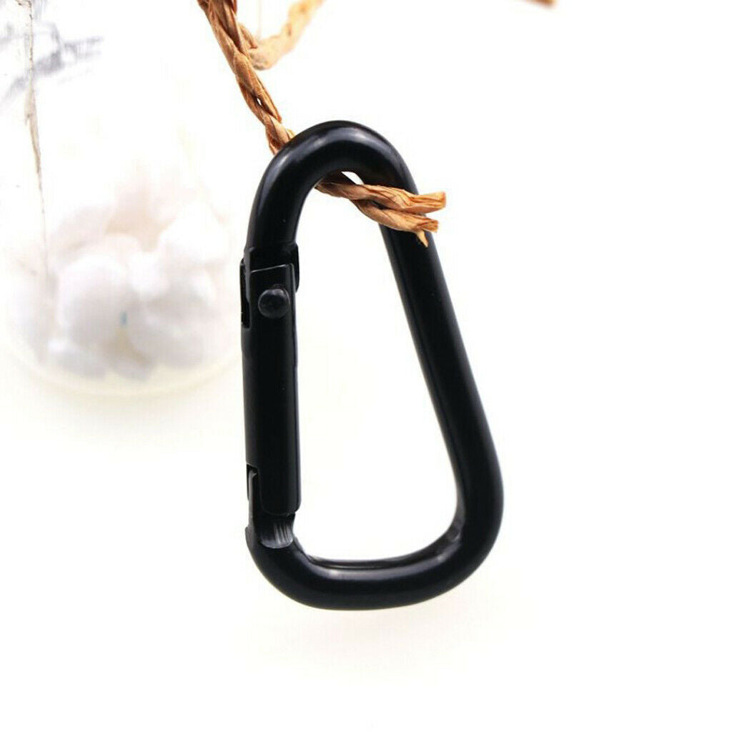 Pack of 10 D Shape Carabiner Clasp Spring Hook Small Water Bottle Clip