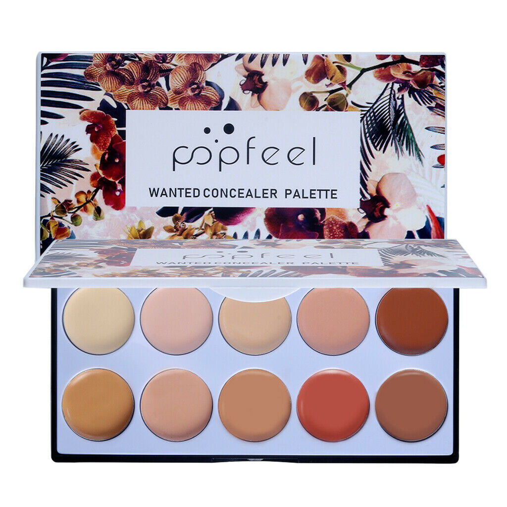 10 Colors Smooth Concealer Makeup Base For Blemish Spots Dark Circles With Brush