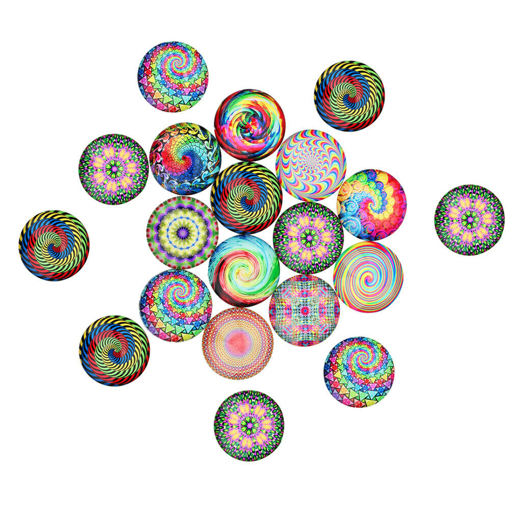 20pcs Flower Pattern Glass Flatback Cabochons Scrapbooking Diy Cell Phone Case