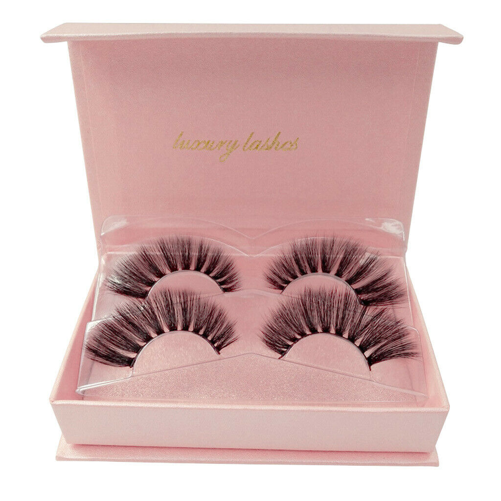 2 Pairs Mink Long Messy Cross Thick False Eyelashes for Lashes Extension 83