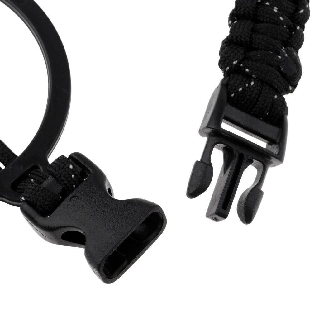Outdoor Water Bottle Carrier Strap Cup Handle Rope with Carabiner Black
