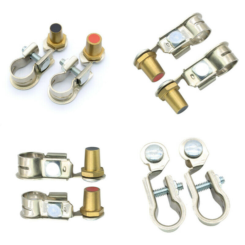 2PCS Car Battery Terminal Clamp Clips Connector Negative Positive with Pile Head