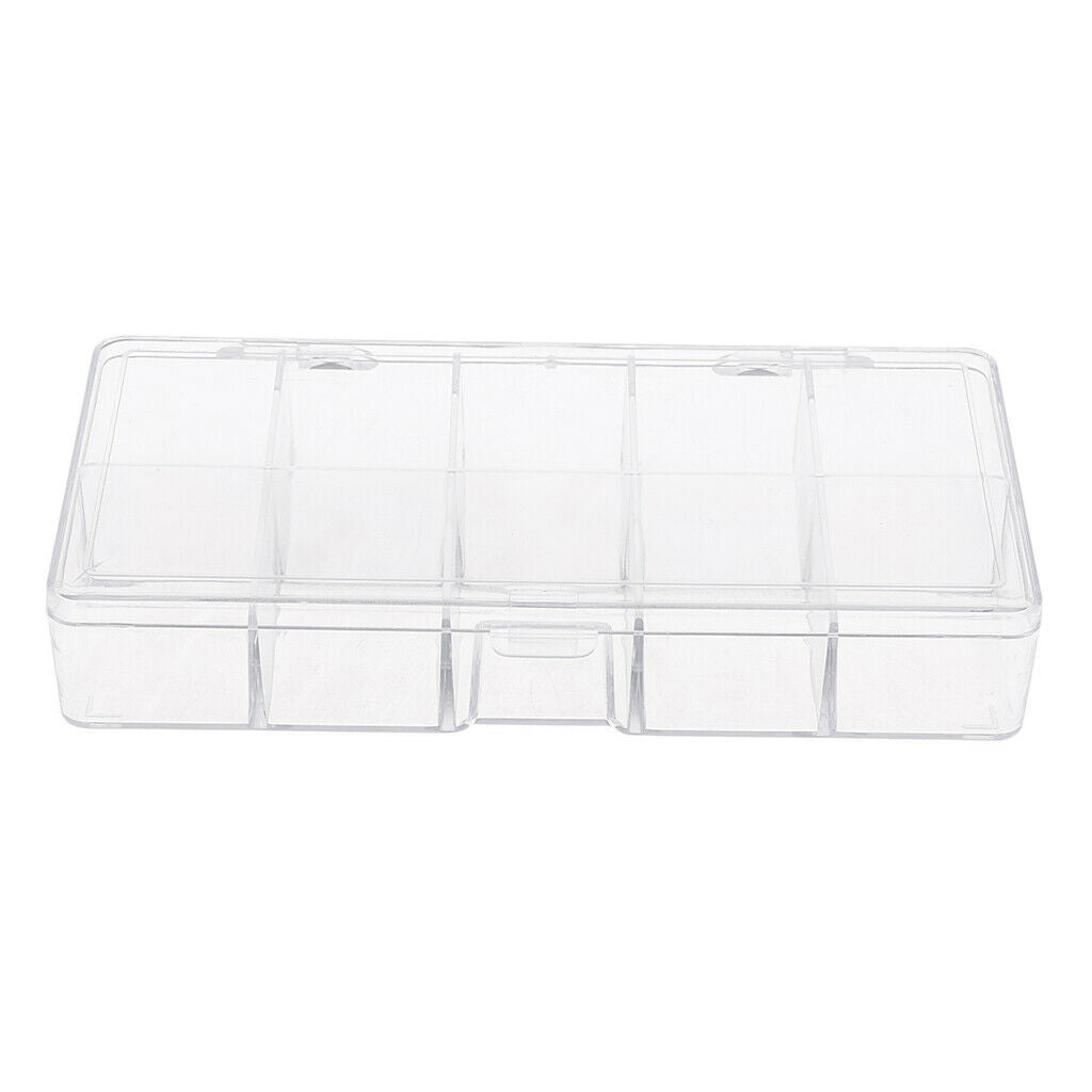 1 Piece Rectangle 10 Grid Plastic Box Storage Containers Holder for Jewelry