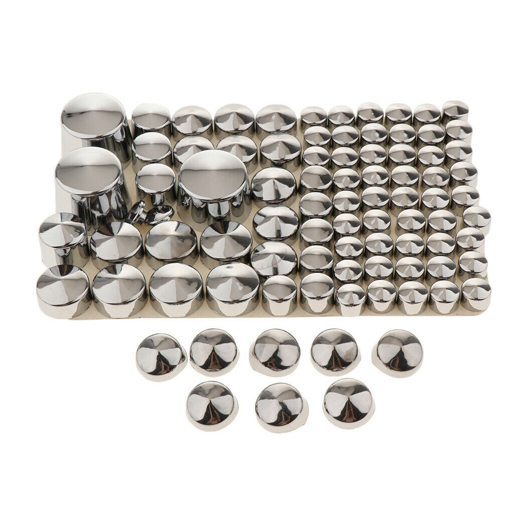 87x Motorcycle Chrome Abs Bolts Toppers Caps For  Softail Twin Cam