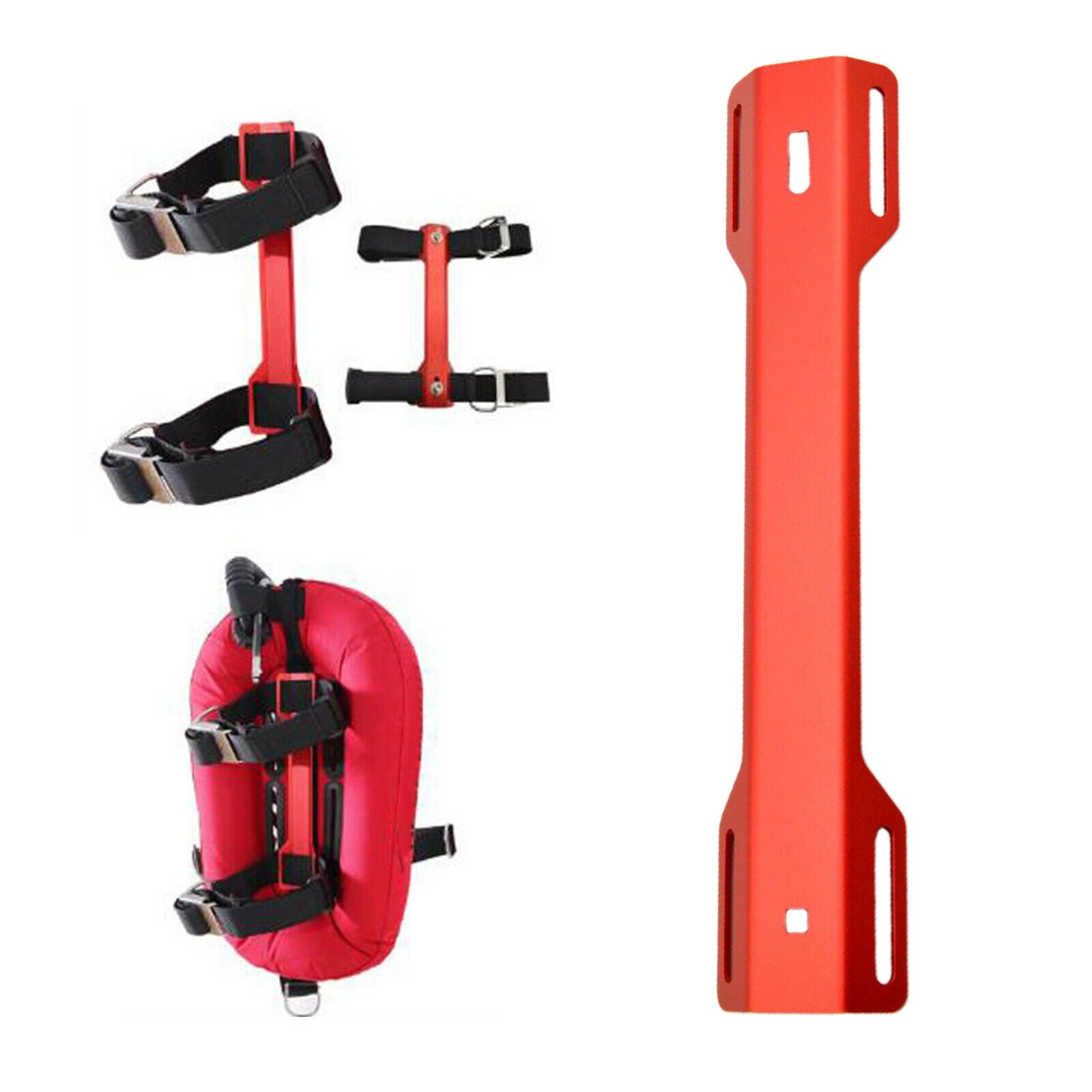 Aluminum Alloy Scuba Diving Tank Adapter (STA) BCD Backplate Durable Red