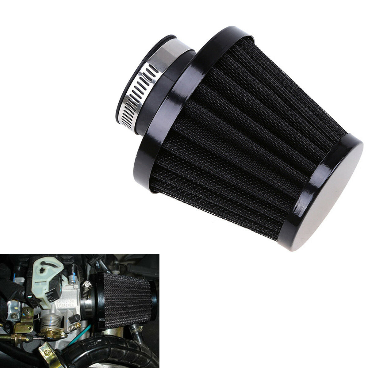 54mm Motorcycle Cone Style Air Filter Large Displacement with Adjustable Clamp