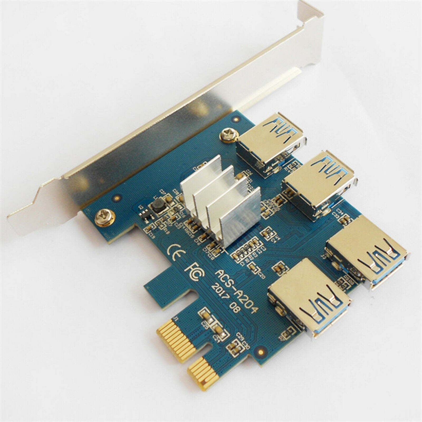 PCI-E to PCI-E Adapter 4-port PCI-E 1x to 16x USB 3.0 Riser Card Extenders